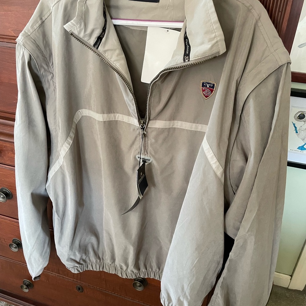 NWT Firethorn Disney Golf Taupe XL Windbreaker Jacket w/Logo & detachable sleeve